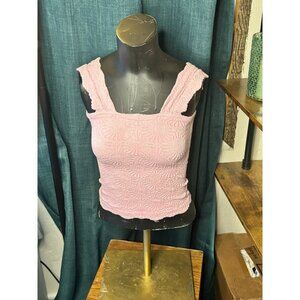 Free People Intimately Pink Textured Tank Top M L